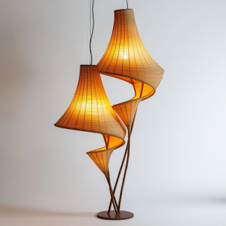 Wabi-sabi style rattan floor lamp, homestay hotel model room decoration, bedroom night light, Chinese retro style