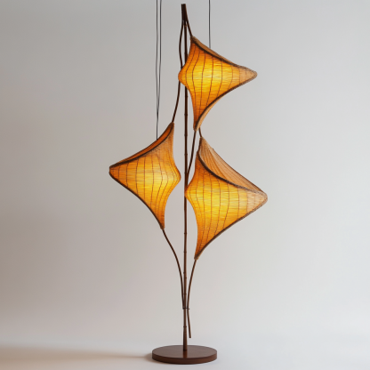 Wabi-sabi style rattan floor lamp, homestay hotel model room decoration, bedroom night light, Chinese retro style - Image 6