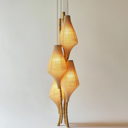 Jifeng rattan weaving living room, homestay chandelier, model room decoration, ornaments, leaves, bedroom fabric - Image 9