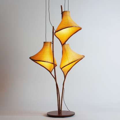 Wabi-sabi style rattan floor lamp, homestay hotel model room decorative item, Zen, Japanese and Chinese retro style - Image 9