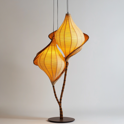 Wabi-sabi style rattan floor lamp, homestay hotel model room decorative item, Zen, Japanese and Chinese retro style - Image 7