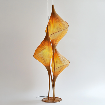 Wabi-sabi style rattan floor lamp, homestay hotel model room decorative item, Zen, Japanese and Chinese retro style - Image 9