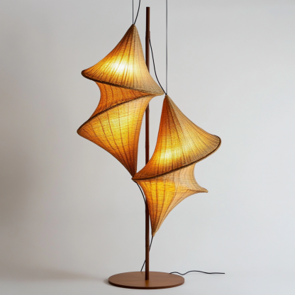 Wabi-sabi style rattan floor lamp, homestay hotel model room decorative item, Zen, Japanese and Chinese retro style - Image 5