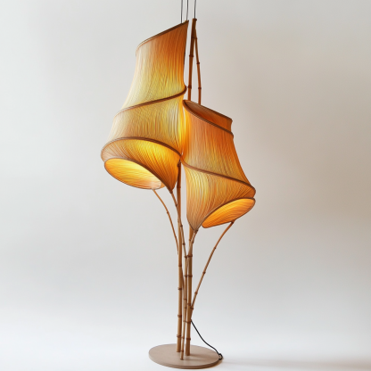 Wabi-sabi style rattan floor lamp, homestay hotel model room decorative item, Zen, Japanese and Chinese retro style - Image 5