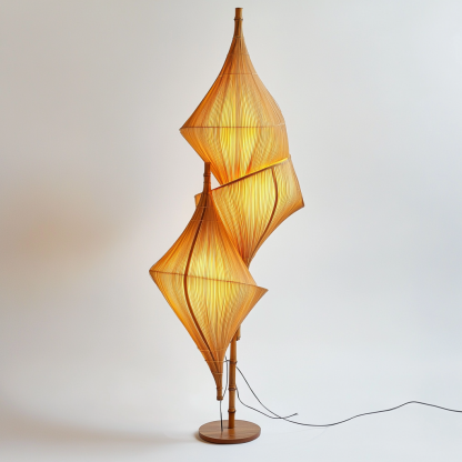 Wabi-sabi style rattan floor lamp, homestay hotel model room decorative item, Zen, Japanese and Chinese retro style - Image 4