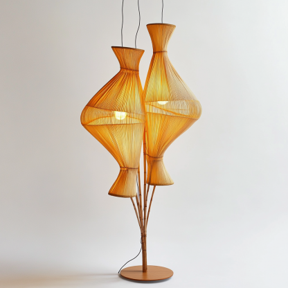 Wabi-sabi style rattan floor lamp, homestay hotel model room decoration, bedroom night light, Chinese retro style - Image 5