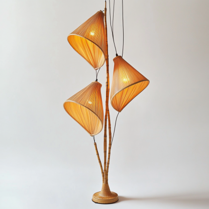Wabi-sabi style rattan floor lamp, homestay hotel model room decoration, bedroom night light, Chinese retro style - Image 3