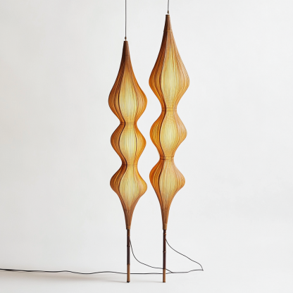 Wabi-sabi style rattan floor lamp, homestay hotel model room decorative item, Zen, Japanese and Chinese retro style - Image 5