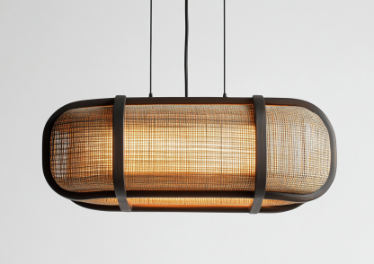 Chinese-style restaurant, bar counter, living room, Southeast Asian creative and simple solid wood, rattan and bamboo woven lamps - Image 4