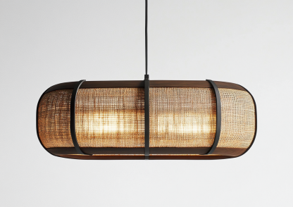 Chinese-style restaurant, bar counter, living room, Southeast Asian creative and simple solid wood, rattan and bamboo woven lamps - Image 2