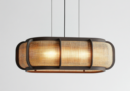 Chinese-style restaurant, bar counter, living room, Southeast Asian creative and simple solid wood, rattan and bamboo woven lamps - Image 8