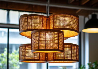 Wabi-sabi style restaurant rattan woven chandelier, Japanese retro store restaurant hot pot restaurant lamp, Zen guesthouse tea room lamp - Image 7
