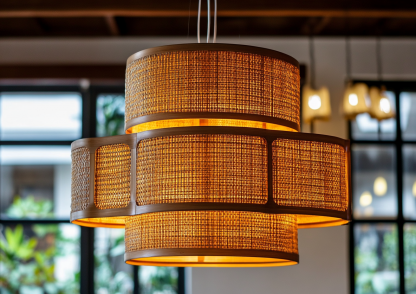 Wabi-sabi style restaurant rattan woven chandelier, Japanese retro store restaurant hot pot restaurant lamp, Zen guesthouse tea room lamp - Image 3