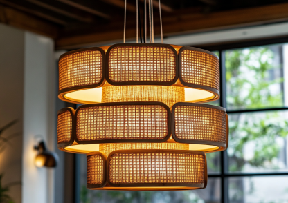 Wabi-sabi style rattan chandelier for living room, dining room, bedroom, study, tea room, homestay and hotel decoration - Image 9