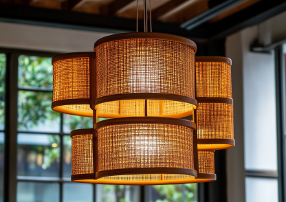 Japanese wabi-sabi restaurant chandelier, simple hot pot restaurant booth tea room lamp, dining shop fabric coffee shop bar table lamp - Image 6