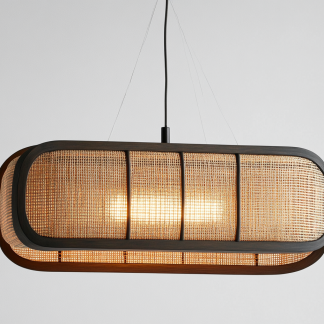 Wabi-sabi style restaurant rattan woven chandelier, Japanese retro store restaurant hot pot restaurant lamp, Zen guesthouse tea room lamp