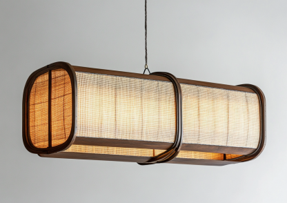 Japanese-style chandeliers, hand-woven lamps, dining room, bar counter, living room, Southeast Asian creative and simple bedroom, dining room, bamboo woven lamps - Image 9