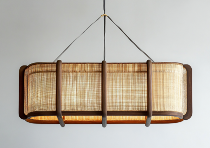 Japanese-style chandeliers, hand-woven lamps, dining room, bar counter, living room, Southeast Asian creative and simple bedroom, dining room, bamboo woven lamps - Image 7