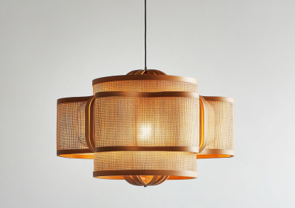 Wabi-sabi style restaurant rattan woven chandelier, Japanese retro store restaurant hot pot restaurant lamp, Zen guesthouse tea room lamp - Image 4