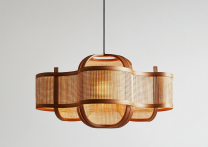 Wabi-sabi style restaurant rattan woven chandelier, Japanese retro store restaurant hot pot restaurant lamp, Zen guesthouse tea room lamp - Image 2
