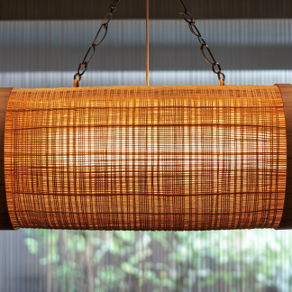 Japanese wabi-sabi restaurant chandelier, simple hot pot restaurant booth tea room lamp, dining shop fabric coffee shop bar table lamp