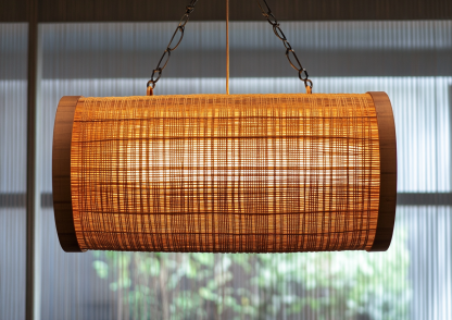 Japanese wabi-sabi restaurant chandelier, simple hot pot restaurant booth tea room lamp, dining shop fabric coffee shop bar table lamp