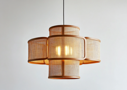 Wabi-sabi style restaurant rattan woven chandelier, Japanese retro store restaurant hot pot restaurant lamp, Zen guesthouse tea room lamp - Image 9