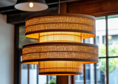 Japanese-style chandeliers, hand-woven lamps, dining room, bar counter, living room, Southeast Asian creative and simple bedroom, dining room, bamboo woven lamps