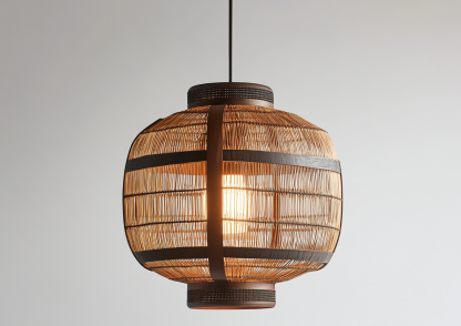Japanese-style chandeliers, hand-woven lamps for dining rooms, bars, living rooms, bedrooms and restaurants, bamboo woven lamps - Image 8