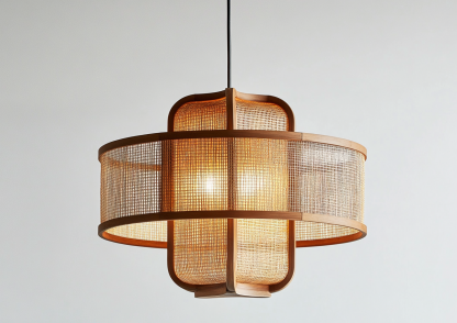Wabi-sabi style restaurant rattan woven chandelier, Japanese retro store restaurant hot pot restaurant lamp, Zen guesthouse tea room lamp - Image 5