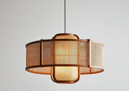Wabi-sabi style restaurant rattan woven chandelier, Japanese retro store restaurant hot pot restaurant lamp, Zen guesthouse tea room lamp - Image 4