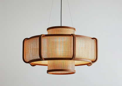 Wabi-sabi style restaurant rattan woven chandelier, Japanese retro store restaurant hot pot restaurant lamp, Zen guesthouse tea room lamp - Image 3
