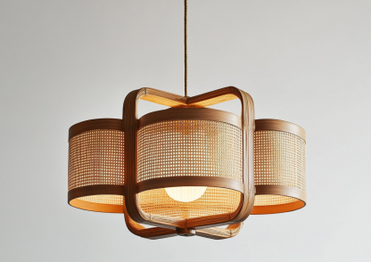 Wabi-sabi style restaurant rattan woven chandelier, Japanese retro store restaurant hot pot restaurant lamp, Zen guesthouse tea room lamp - Image 2