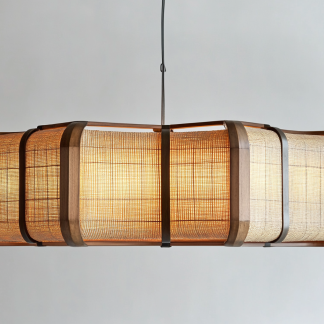 Nordic restaurant chandeliers, Japanese solid wood tatami, tea room study, hotel private room, log style homestay bedroom lamps