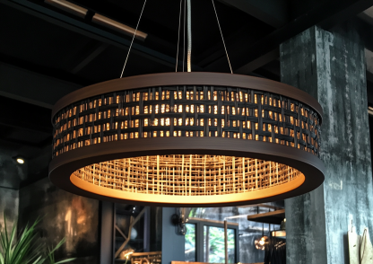 Restaurant chandelier, Japanese wabi-sabi style, homestay tea room bar table lamp, creative and individual designer bedroom bamboo weaving lamp - Image 8