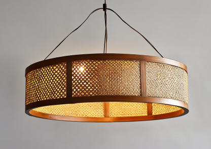 Japanese-style chandeliers, hand-woven lamps, dining room, bar counter, living room, Southeast Asian creative and simple bedroom, dining room, bamboo woven lamps - Image 6