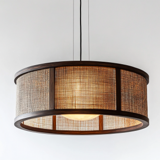 Japanese-style chandeliers, hand-woven lamps, dining room, bar counter, living room, Southeast Asian creative and simple bedroom, dining room, bamboo woven lamps
