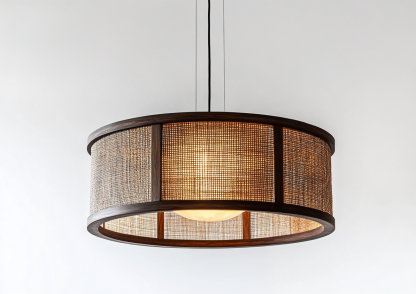 Japanese-style chandeliers, hand-woven lamps, dining room, bar counter, living room, Southeast Asian creative and simple bedroom, dining room, bamboo woven lamps