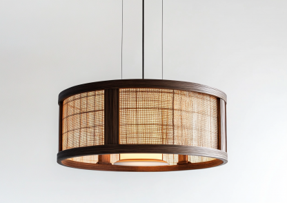 Japanese-style chandeliers, hand-woven lamps, dining room, bar counter, living room, Southeast Asian creative and simple bedroom, dining room, bamboo woven lamps - Image 2