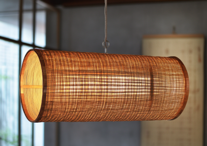 Japanese wabi-sabi restaurant chandelier, simple hot pot restaurant booth tea room lamp, dining shop fabric coffee shop bar table lamp - Image 2
