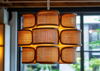 Wabi-sabi style rattan chandelier for living room, dining room, bedroom, study, tea room, homestay and hotel decoration