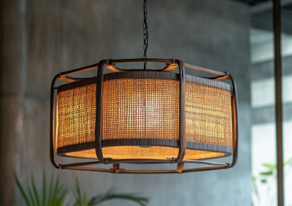 Japanese-style chandeliers, hand-woven lamps, dining room, bar counter, living room, Southeast Asian creative and simple bedroom, dining room, bamboo woven lamps - Image 7