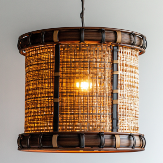 Restaurant chandelier, Japanese wabi-sabi style, homestay tea room bar table lamp, creative and individual designer bedroom bamboo weaving lamp