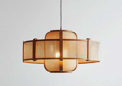 Restaurant chandelier, Japanese wabi-sabi style, homestay tea room bar table lamp, creative and individual designer bedroom bamboo weaving lamp - Image 4