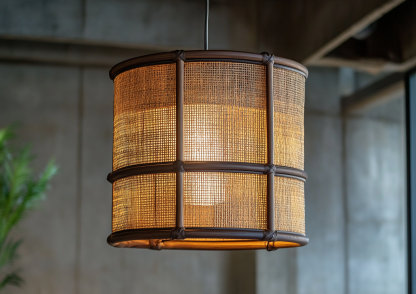 Japanese-style chandeliers, hand-woven lamps, dining room, bar counter, living room, Southeast Asian creative and simple bedroom, dining room, bamboo woven lamps - Image 8