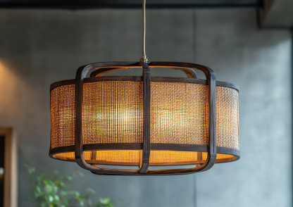 Japanese-style chandeliers, hand-woven lamps, dining room, bar counter, living room, Southeast Asian creative and simple bedroom, dining room, bamboo woven lamps - Image 7