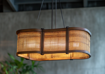 Japanese-style chandeliers, hand-woven lamps, dining room, bar counter, living room, Southeast Asian creative and simple bedroom, dining room, bamboo woven lamps