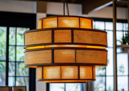 Wabi-sabi style restaurant rattan woven chandelier, Japanese retro store restaurant hot pot restaurant lamp, Zen guesthouse tea room lamp - Image 3