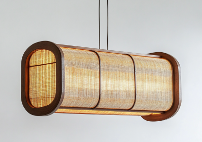 Japanese-style chandeliers, hand-woven lamps, dining room, bar counter, living room, Southeast Asian creative and simple bedroom, dining room, bamboo woven lamps - Image 3
