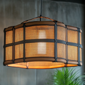 Wabi-sabi style rattan dining room chandelier, living room and bedroom bedside lamp, modern, simple, light luxury and high-end standing table lamp
